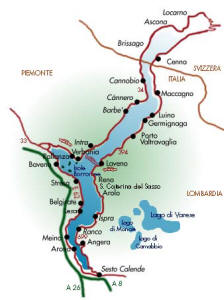 La cartina del Lago Maggiore